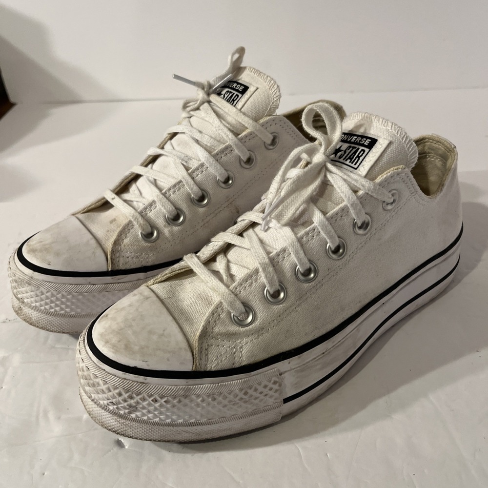 Converse Chuck Taylor All Star Lift Platform Sneakers White Canvas Women’s 7.5